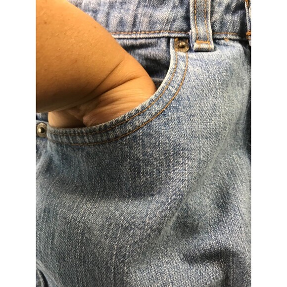 Calvin Klein Stretch Slim Mid Rise Boot Cut Wide Leg Denim Jeans Womens 4 - Picture 7 of 16